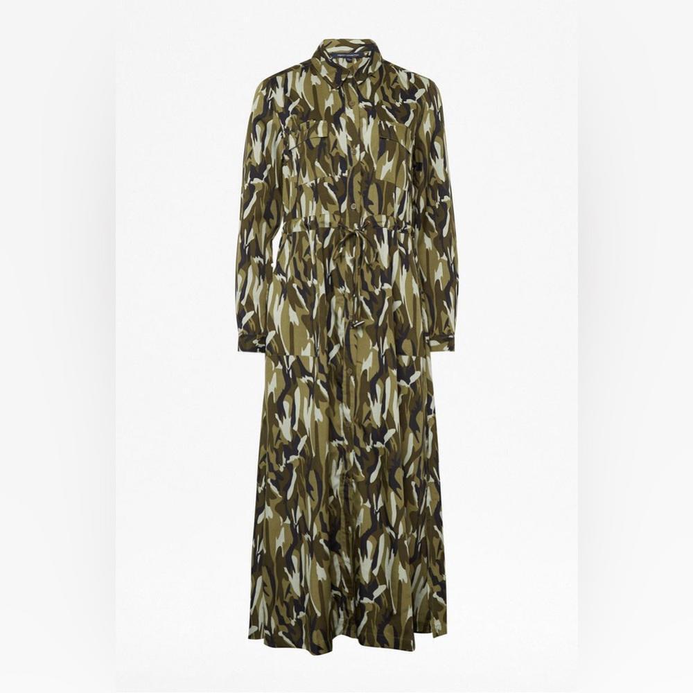 FRENCH CONNECTION animal print Long Sleeve Midi Shirt Dress - Picture 3 of 7